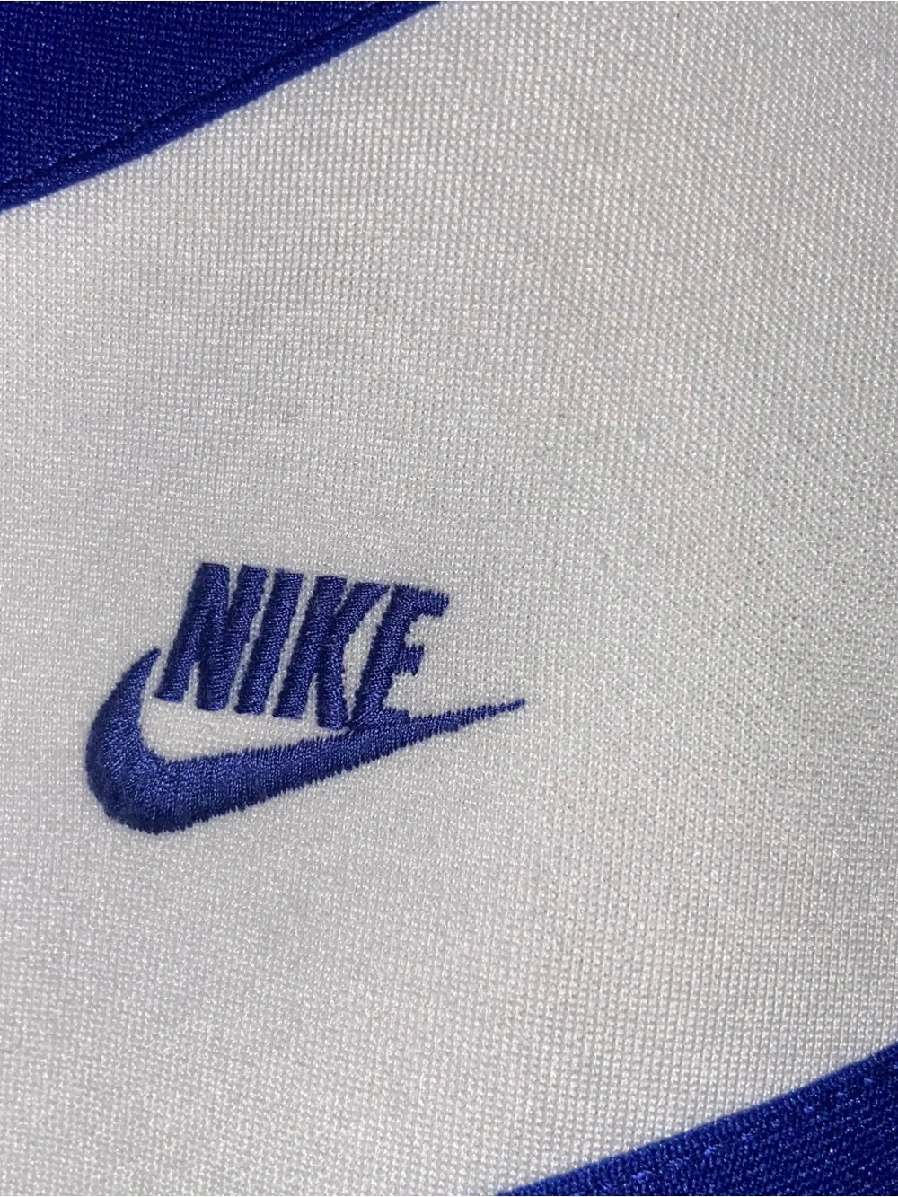 Nike Track Jacket Mens Large RN #56323 CA# 05553 Zip Striped Vtg Y2K Royal Blue